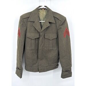 WWII USMC Green Coat Jacket Sergeant